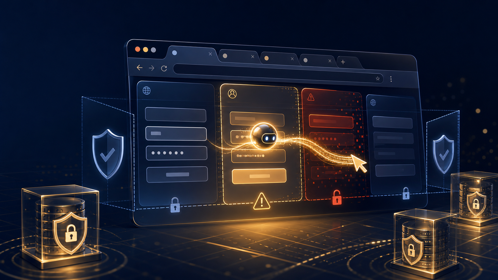 Agentic browser crossing web security boundaries